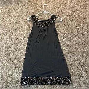 Express Black Sequin Embellished Dress